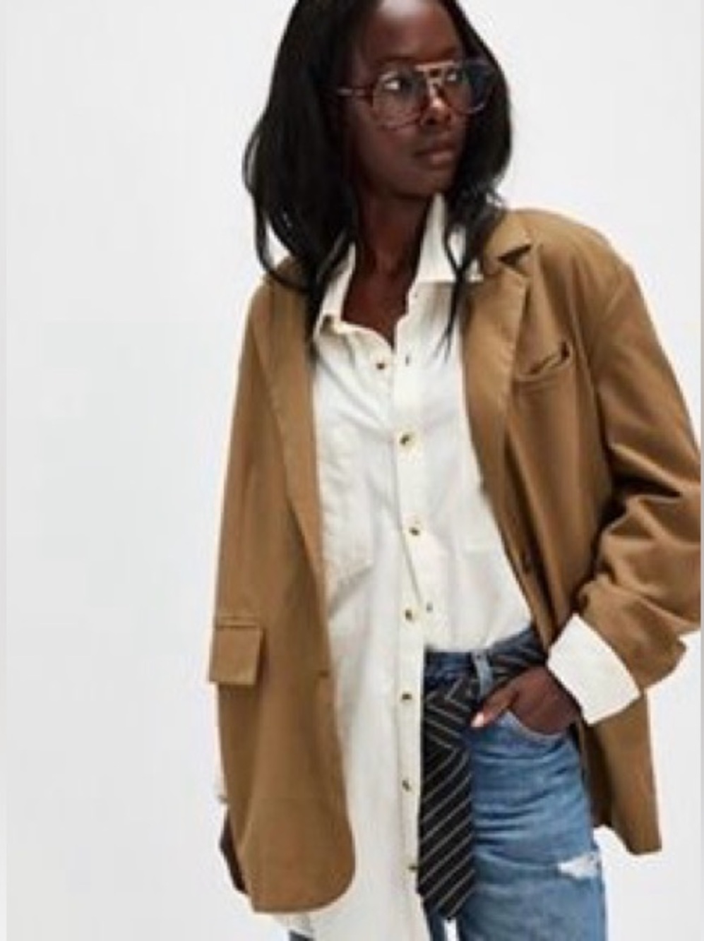 Free People Oversized Reggie Tan Blazer